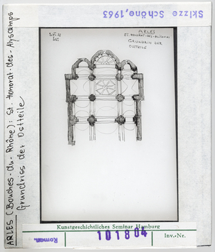 Vorschaubild Arles: Saint-Honorat-des-Alyscamps, Grundriss der Ostteile, Skizze Wolfgang Schöne 1963 